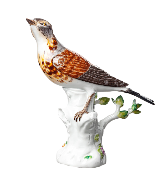figurine singing bird thrush Meissen designed by Johann Joachim Kändler Animals 1st Choice form 77057 1973 hight:21,5cm