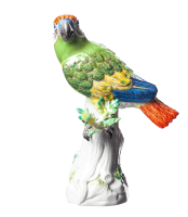 figurine parrot lookingon left side Meissen designed by Johann Carl Sch&ouml;nheit Animals 1st Choice form 77297 1989 hight:16cm