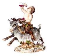 Figur Satyr auf Ziege reitend Meissen von Johann Joachim K&auml;ndler Mythologische Figuren 1. Wahl Modell D 44 1850-1924 H&ouml;he:19cm
