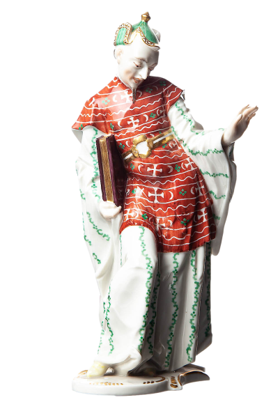 Figur chinesischer Prister Nymphenburg von Franz Anton Bustelli Mythologische Figuren 1. Wahl Modell 77 nach 1970 Höhe:20cm