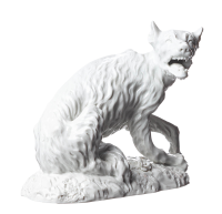 figurine seated wolf Meissen designed by Johann Joachim K&auml;ndler Animals 1st Choice form 78834 (alt: 1243) 1977 hight:14cm