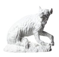 figurine seated wolf Meissen designed by Johann Joachim...