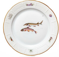 dinner plate fish painting No. 1693 Nymphenburg 1st Choice after 1917 (24,5cm)