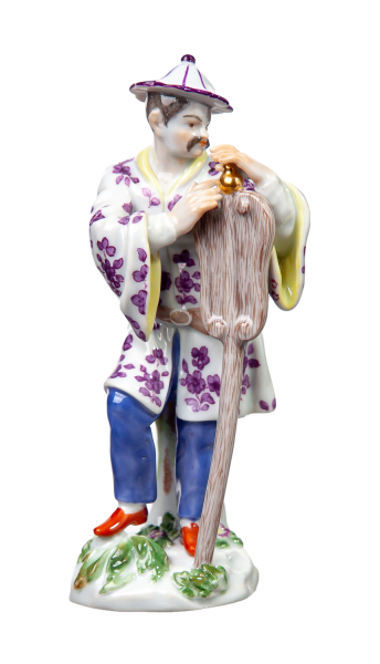 Figur Japaner mit Schirm Meissen von Johann Joachim Kändler Fremde Völker 1. Wahl Modell E32 1924-34 Höhe:12cm