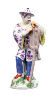 figurine Japanese man with umbrella Meissen designed by...