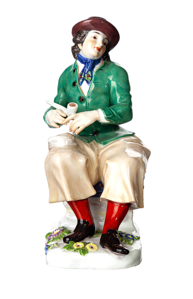 Figur holländischer Bauer mit Pfeife Meissen von Johann Joachim Kändler Trachtenfiguren 1. Wahl Modell 813 1850-1924 Höhe:13cm