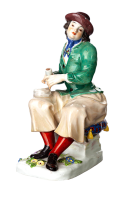 Figur holl&auml;ndischer Bauer mit Pfeife Meissen von Johann Joachim K&auml;ndler Trachtenfiguren 1. Wahl Modell 813 1850-1924 H&ouml;he:13cm