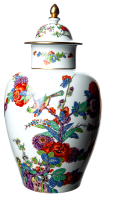 vase with lid indian flower pattern with crane Meissen...