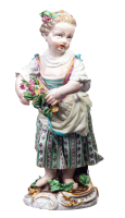 figurine gardening girl with flowers Meissen designed by...