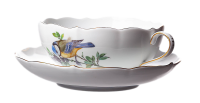 soup cup &amp; saucer bird pattern Meissen form 000656 1st Choice after 1970 000656