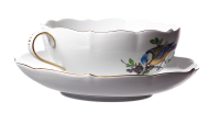 soup cup &amp; saucer bird pattern Meissen form 000656 1st Choice after 1970 000656