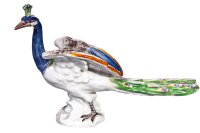 figurine Peacock without harness Meissen Animals 1st...