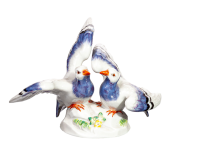 figurine pair of doves Meissen Animals 1st Choice form O190x 1973 hight:9cm