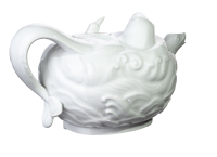 Teekanne mit Karpfen und Wellenrelief Meissen Modell 55655 1. Wahl 2005 (12cm)