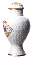 lidded vase with added forget-me-not flowers Meissen form 51181 1st Choice after 1940 (10cm)