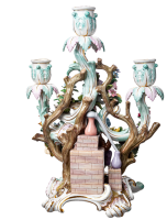 Leuchter Paracelsius mit reicher Applikationsstaffage Meissen Mythologische Figuren von Johann Joachim K&auml;ndler Modell 986 1. Wahl 1850-1924 (23cm)