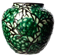Art Deco vase Karlsruher Majolika Manufaktur designed by Prof. Max Laeuger form 1862 1st Choice aorund 1923 (16,5cm)