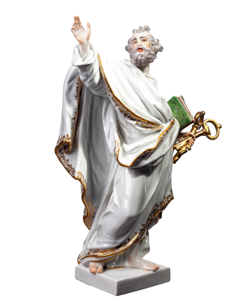 Figur Apostel heiliger Petrus Meissen von Johann Joachim Kändler Modell 72068 1990 Höhe:22cm