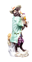 figurine backpipe playing ape Meissen designed by  Ape Chapel 1st Choice form 60009 2015 hight:14cm