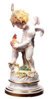 figurine Cupid meeting a heart Meissen designed by Heinrich Schwabe Cubids 1st Choice form L 109 1850-1924 hight:19,2cm