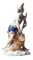 figurine fisherman Meissen designed by Johann Joachim K&auml;ndler 1st Choice form 73113 (alt: 1220) 1989 hight:20cm