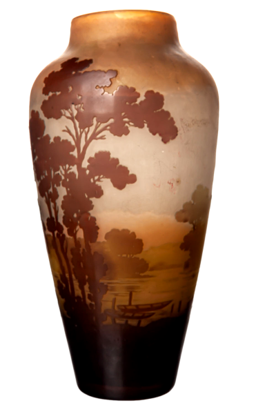 big cameo vase with sea landscape Emile Gallé designed by Emille Gallé 1st Choice 1905 (37cm)
