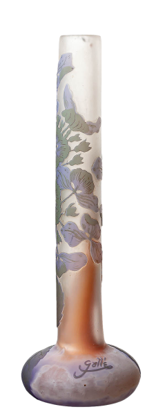 vase with clematis Emile Gallé designed by Emille Gallé 1st Choice around 1905 (21cm)