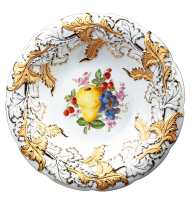 bowl splendor pattern fruit painture Meissen B-form form 54106 1st Choice 1991 (25,5cm)