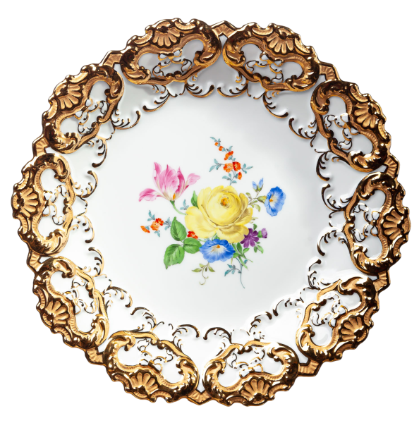 bowl splendor pattern colored flowers 4 Meissen splendor objects form 54100 1st Choice 1989 (22,5cm)
