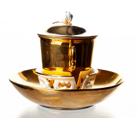 lidded cup golden pattern Meissen form 213 56 1st Choice after 1930 (14,5cm)