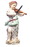 Figur Geigenspielerin Maedchenkapelle Meissen M&auml;dchenkapelle 1. Wahl Modell 2565 1850-1924 H&ouml;he:14,5cm