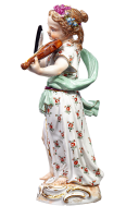 Figur Geigenspielerin Maedchenkapelle Meissen M&auml;dchenkapelle 1. Wahl Modell 2565 1850-1924 H&ouml;he:14,5cm