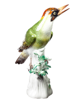 figurine green woodpecker Meissen designed by Johann Joachim K&auml;ndler 1st Choice form 77033 1985 hight:28cm