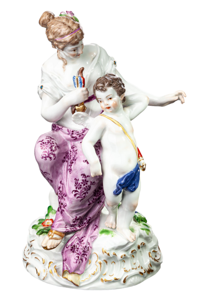 Figur Venus und Amor Meissen von Albert Georg Eras Mythologische Figuren 1. Wahl Modell O161 um 1890 Höhe:20,5cm