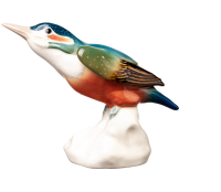 figurine kingfisher bird Meissen designed by Paul Walther Animals 1st Choice form X124 1972 hight:13cm