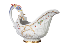 gravy boat indian flowers painting Meissen swan Service form 5228 1st Choice 1990 (18cm)