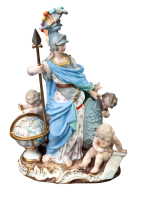 Figur Pallas Athene mit 3 Amoretten Meissen von M.A.Acier Mythologische Figuren 1. Wahl Modell D2 1850-1924 H&ouml;he:22cm