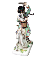 figurine tailor riding on goat Meissen designed by Johann Joachim K&auml;ndler allegories 1st Choice form 171 (Neu/New:73011) 1924-34 hight:21cm