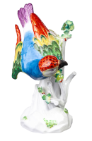 Meissen Figur Papagei absteigend von Johann Joachim K&auml;ndler Tierfiguren 1. Wahl Modell 77031 1964 H&ouml;he:22cm
