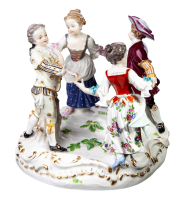 figurine 4 dancing children  Meissen designed by Johann Joachim K&auml;ndler children figurines 1st Choice form 2728 1850-1924 hight:16cm