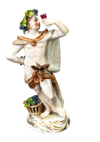 Figur Bacchus - Allegorie der Herbst Meissen von Friedrich Elias Meyer Allegorien 1. Wahl Modell 1696 1850-1924 H&ouml;he:14,5cm