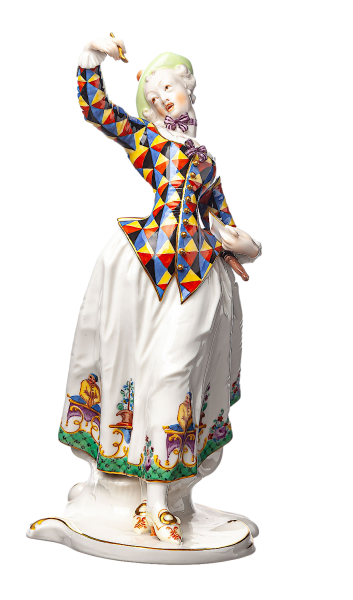 figurine Lalage Nymphenburg designed by Antonio Bustelli Commedia del Arte 1st Choice form 10 after 1900 hight:21cm