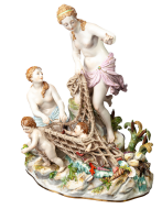 figurine Tritons fishing Meissen designed by Johann Joachim K&auml;ndler allegories 1st Choice form C 35 1880-1924 hight:31cm