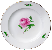 dinner plate red rose Meissen New Cutout form 00475 1st...