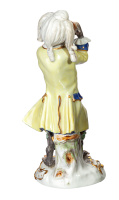 figurine fluet playing monkey Meissen designed by Johann Joachim K&auml;ndler Ape Chapel 1st Choice form 60004 1991 hight:14cm