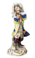 figurine fluet playing monkey Meissen designed by Johann Joachim K&auml;ndler Ape Chapel 1st Choice form 60004 1991 hight:14cm