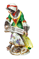 figurine singing ape Meissen designed by  Ape Chapel 1st Choice form 60010 1974 hight:13cm
