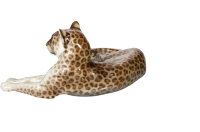 Figur liegender Leopard Nymphenburg von Theodor Kaerner Tierfiguren 1. Wahl Modell 153 1910-1940 H&ouml;he:11,2cm