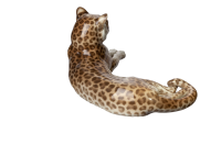Figur liegender Leopard Nymphenburg von Theodor Kaerner Tierfiguren 1. Wahl Modell 153 1910-1940 H&ouml;he:11,2cm
