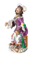 figurine singing ape Meissen designed by  Ape Chapel 1st Choice form 60018 1982 hight:13cm